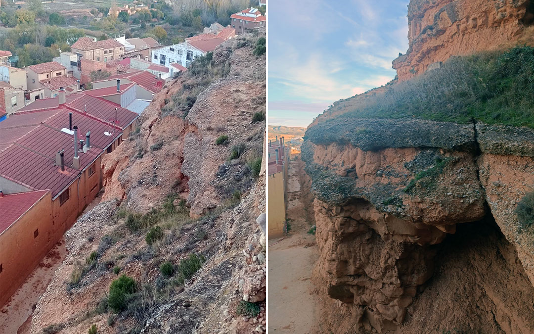 Imágenes de la pared de la montaña que amenaza con los desprendimientos./ O.L.