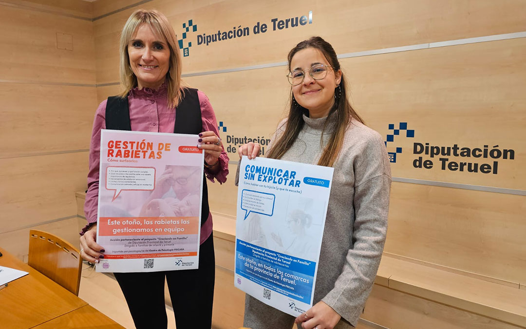 Beatriz Redón, diputada delegada de Bienestar Social y Nuria Latorre, psicóloga de Psicara durante la presentación del proyecto. / DPT