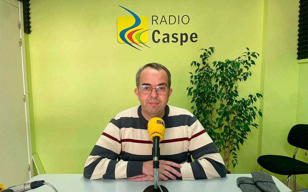 José Miguel Borruey en Radio Caspe./ S.F.
