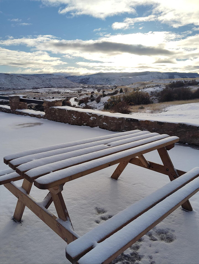Imágenes de la nevada desde Allepuz./ Casa Rullo