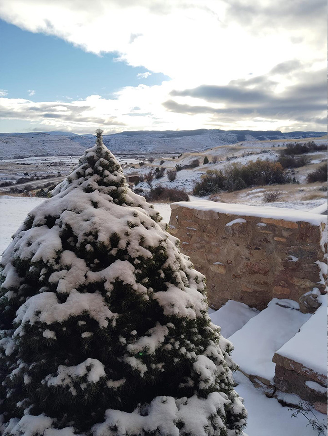 Imágenes de la nevada desde Allepuz./ Casa Rullo