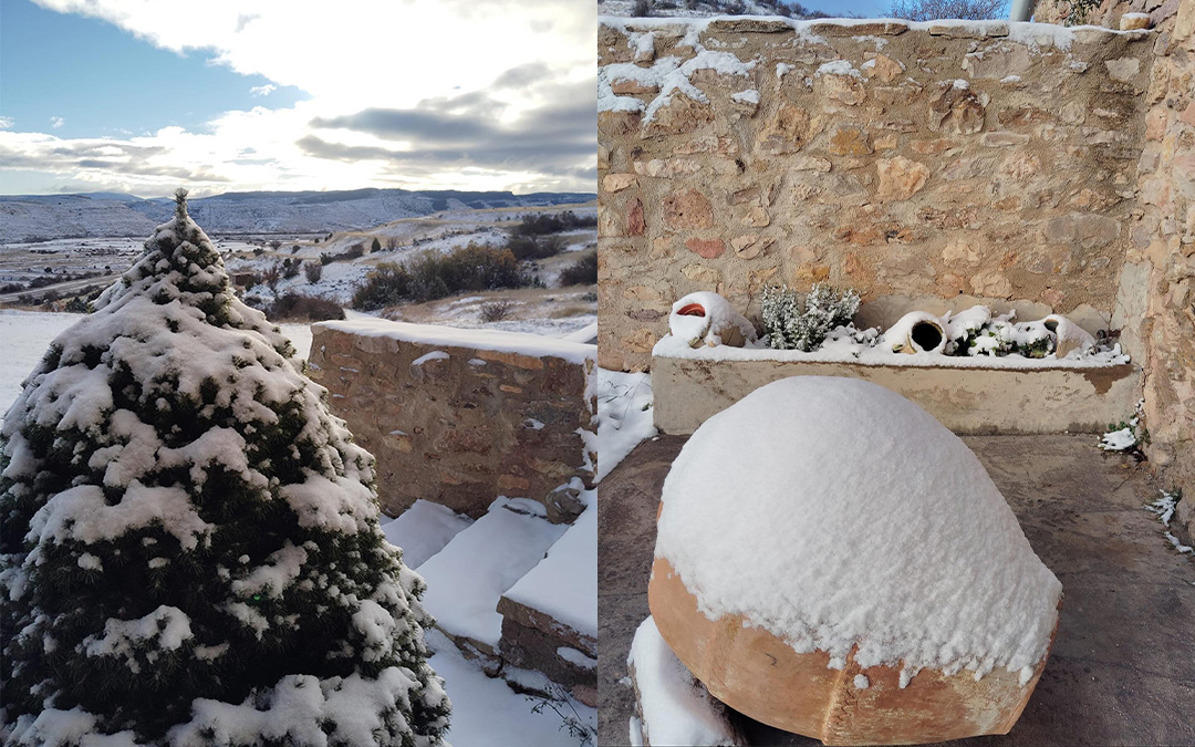 Imágenes de la nevada desde Allepuz./ Casa Rullo