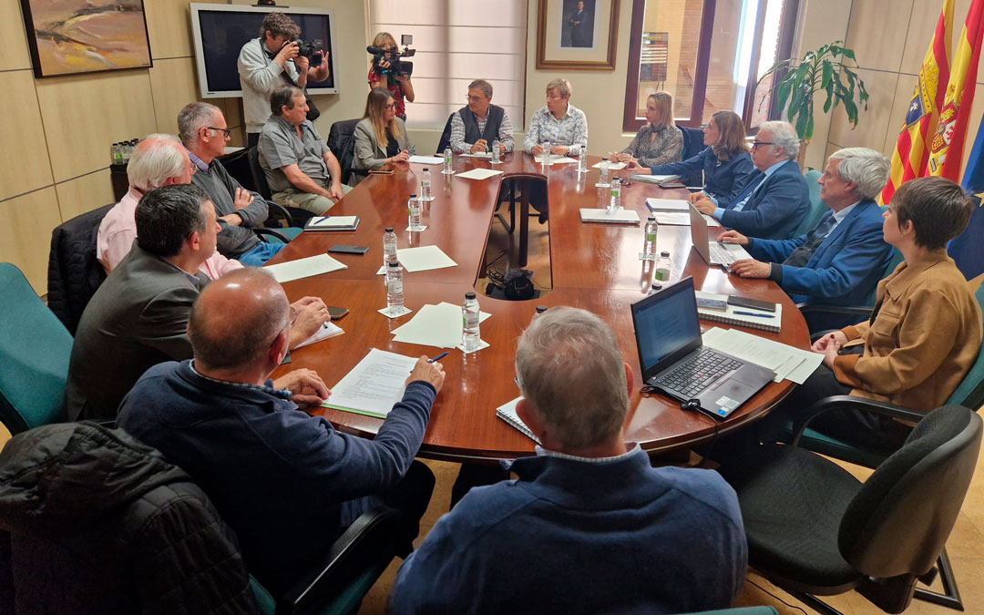 Momento de la reunión entre los representantes del sector y la consejería./ DGA