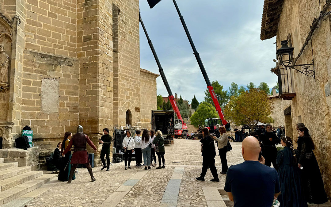 Instantes del rodaje de la serie Néro en septiembre de 2024. / Teruel Filcomission
