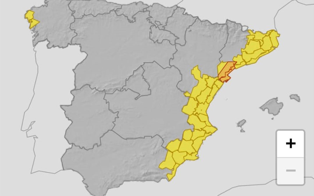 La Agencia Estatal de Meteorología ha activado avisos naranjas por posibles lluvias intensas. / AEMET