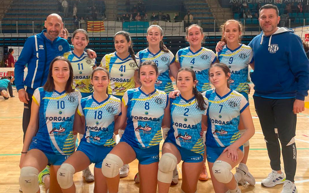 El equipo Club Voleibol Alcañiz cadete./ Club Voleibol Alcañiz