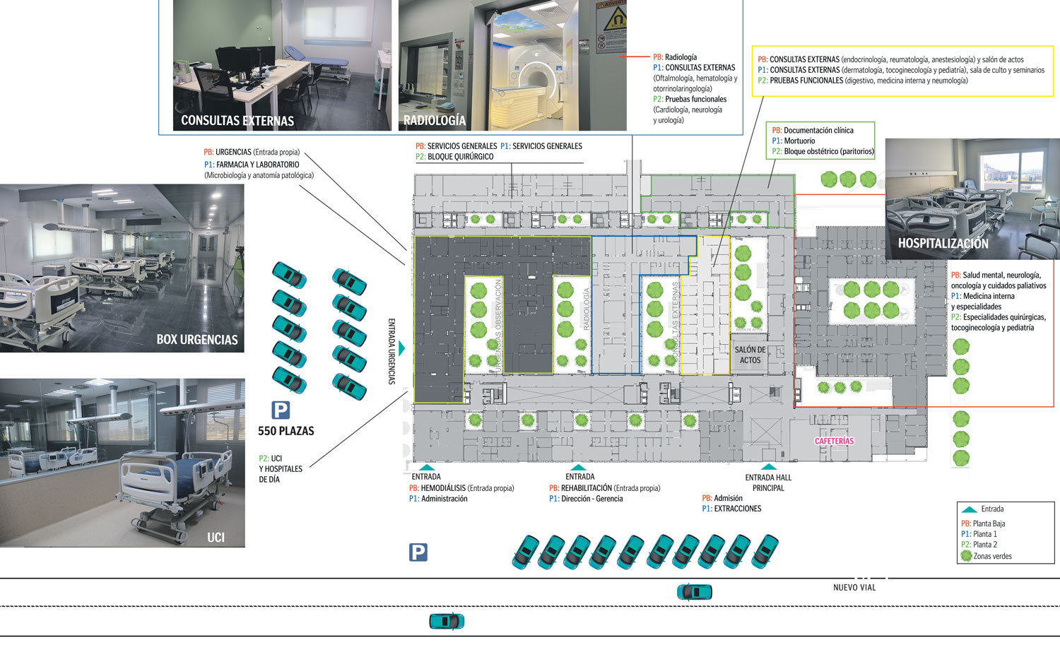 Mapa cenital del nuevo hospital de Alcañiz./ L.C.