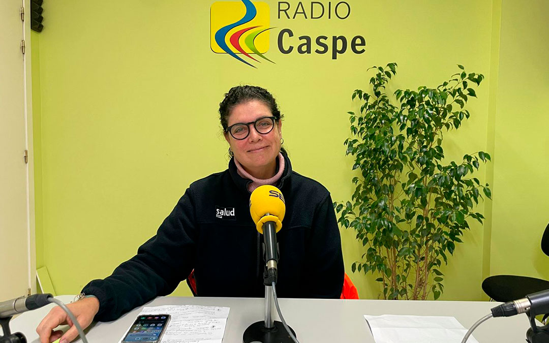 Pilar Piñol en Radio Caspe./ S.F.