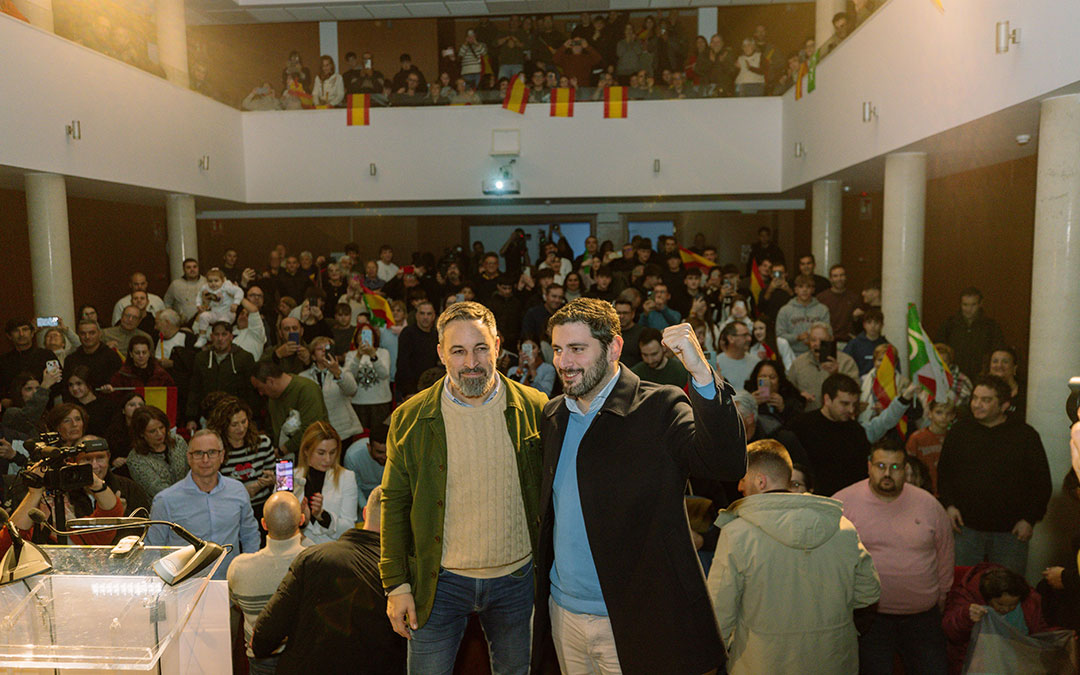 Santiago Abascal y Alejandro Nolasco en Andorra. / Vox