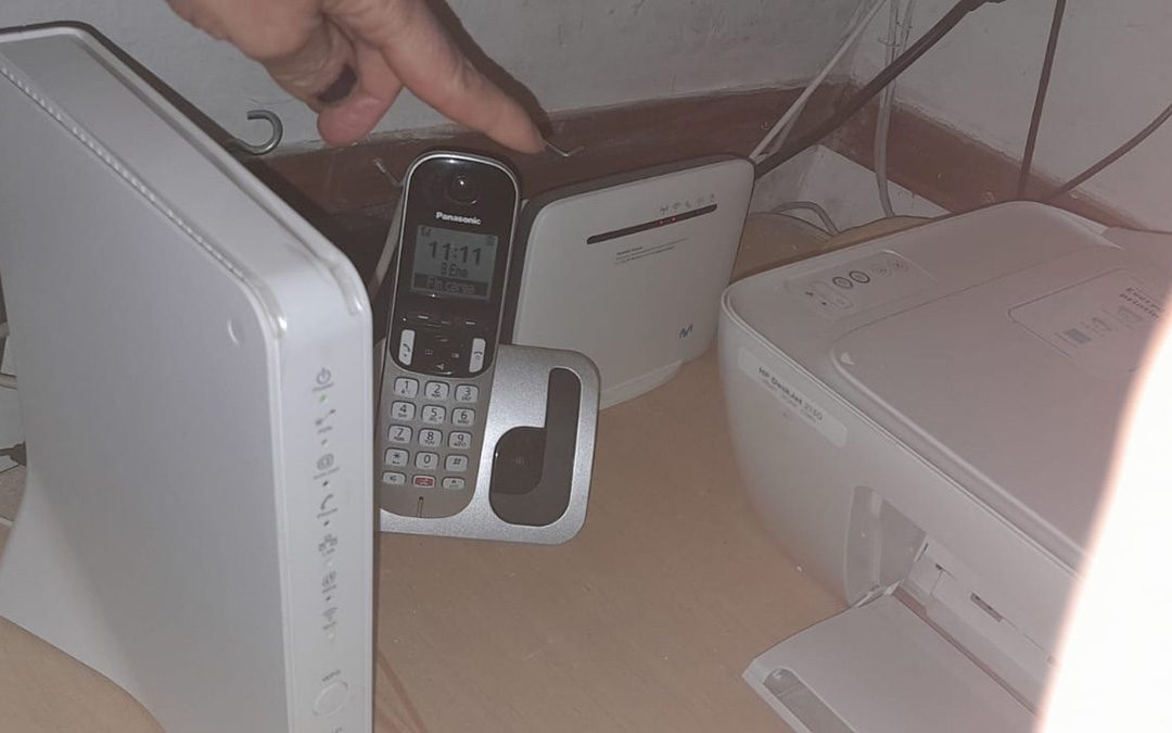 Router sin cobertura en el Matarraña, esta mañana./Montse Julián