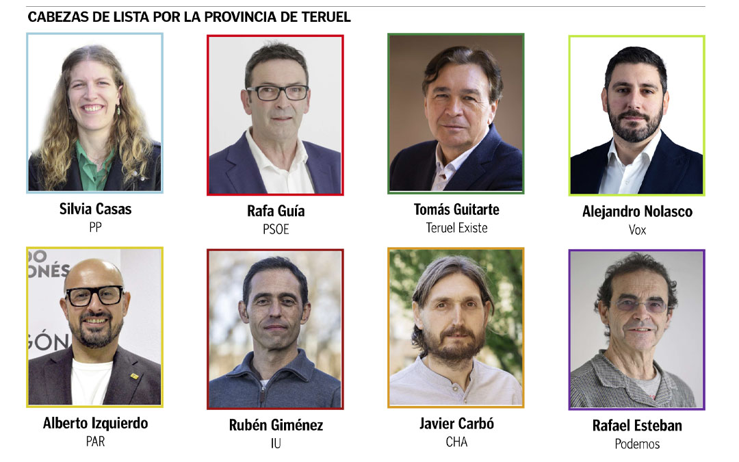 Cabezas de lista de los partidos por la provincia de Teruel / La COMARCA