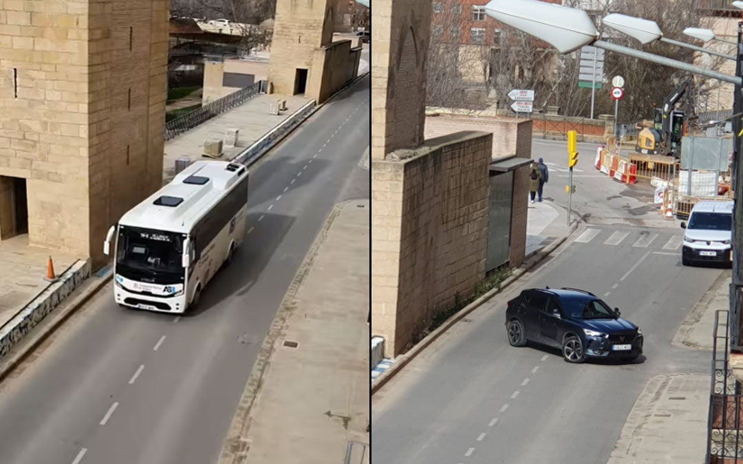 Imágenes de varios vehículos, incluido un autobús, que tuvieron que darse la vuelta./ L.C.