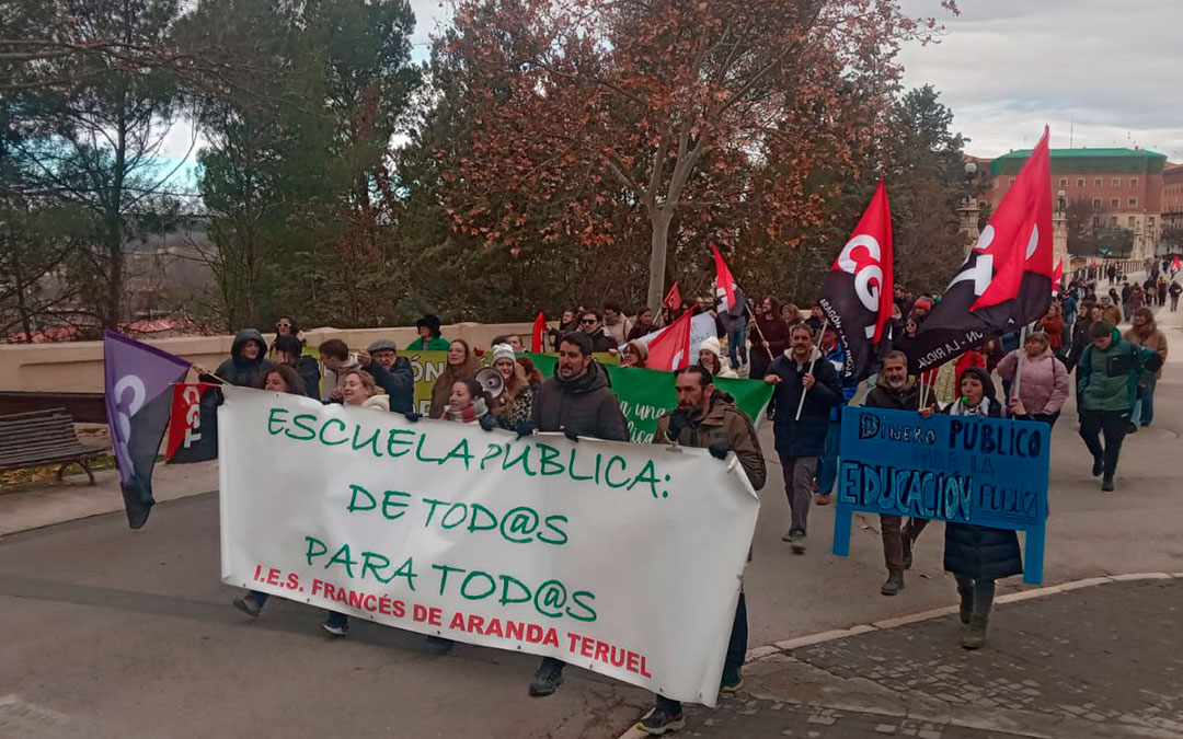 Actos de la huelga educativa este martes 20 de enero en Teruel./ Cristina Alquezar