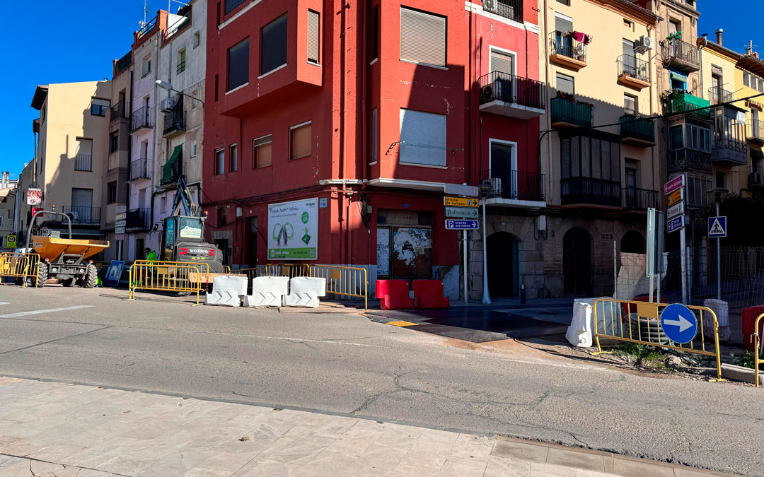 Zona en la que continuarán las obras de las travesías./ AYTO ALCAÑIZ