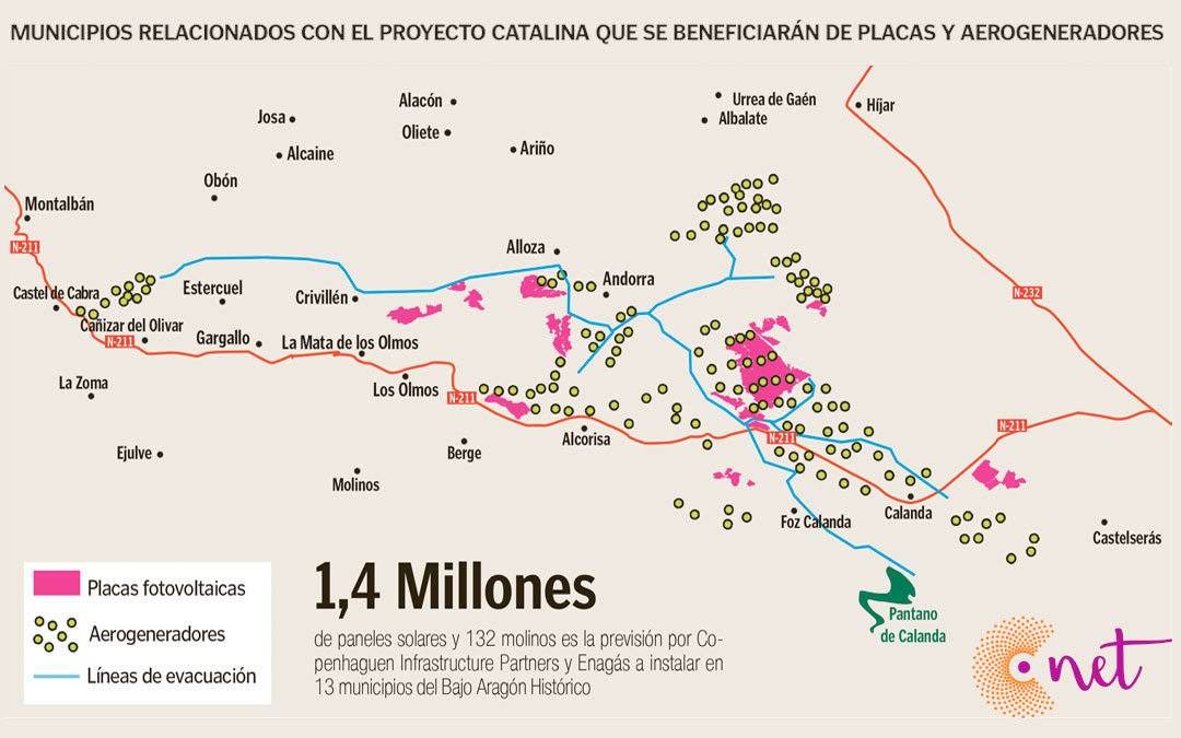 Mapa de municipios relacionados con el proyecto Catalina. / L.C.