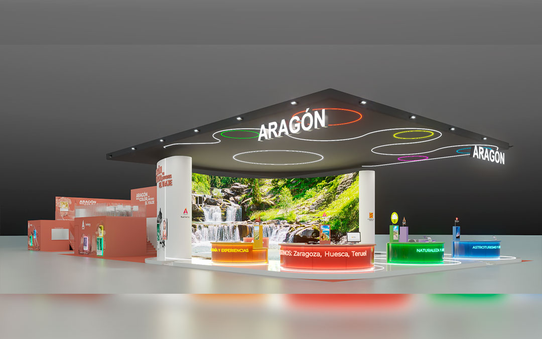 Recreación virtual del stand de FITUR 2026./ DGA