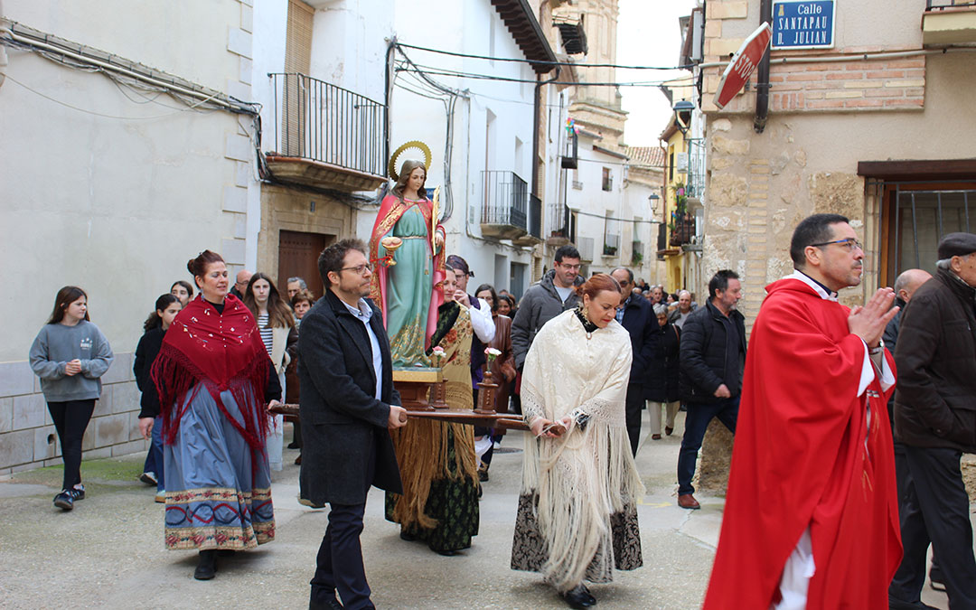 Procesión de Santa Águeda en Torrecilla de Alcañiz. / B. Severino