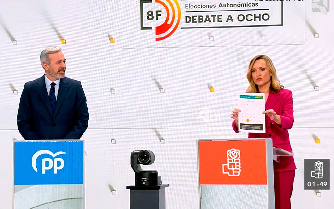Instante del debate a ocho emitido el pasado lunes en Aragón TV./ L.C.