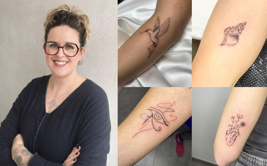Lara Bondía comenzó a tatuarse antes de hacerlos ella misma en su local. Además de las pieles de las personas que se ponen en sus manos, sus redes sociales son otro gran escaparate de sus tatuajes minis y línea fina (@lara_estudiotattoo). / Archivo personal