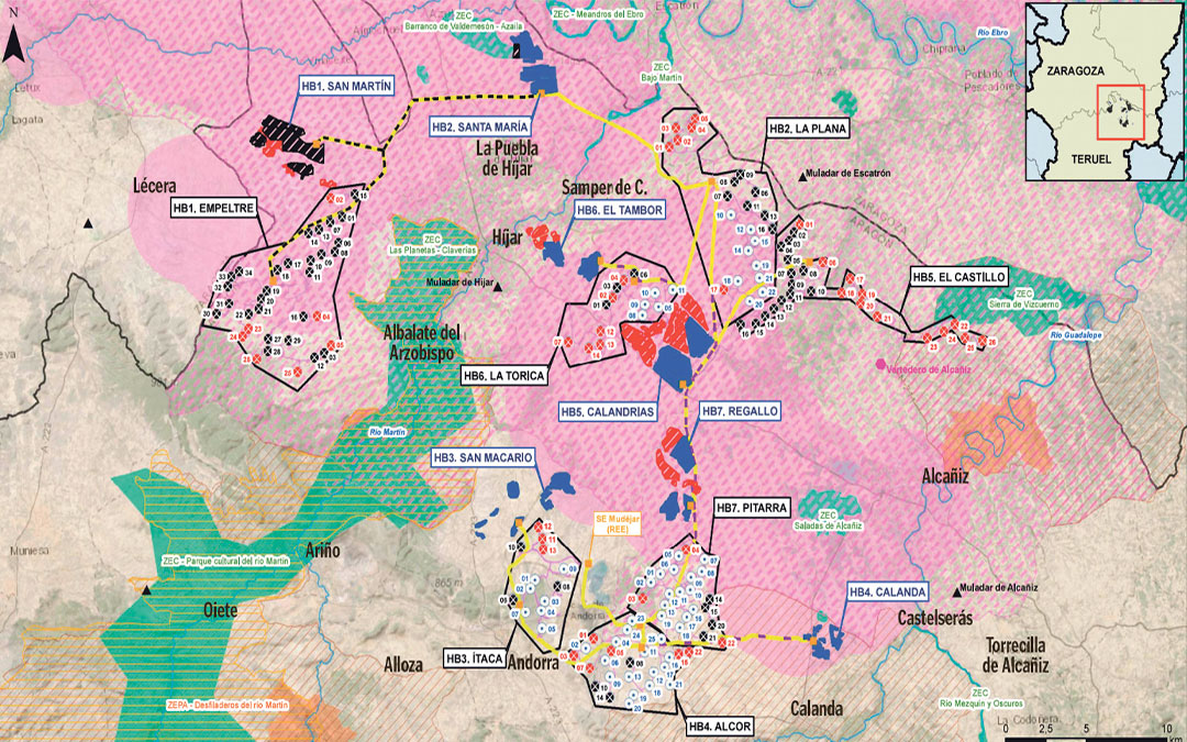 Mapa de los cambios planteados para el proyecto del Nudo Mudéjar./ MITECO