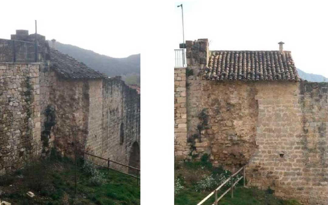 Zona en la que se encuentran la muralla medieval con el patio de armas y que sufre un daño importante / Estudio de Arquitectura MMT