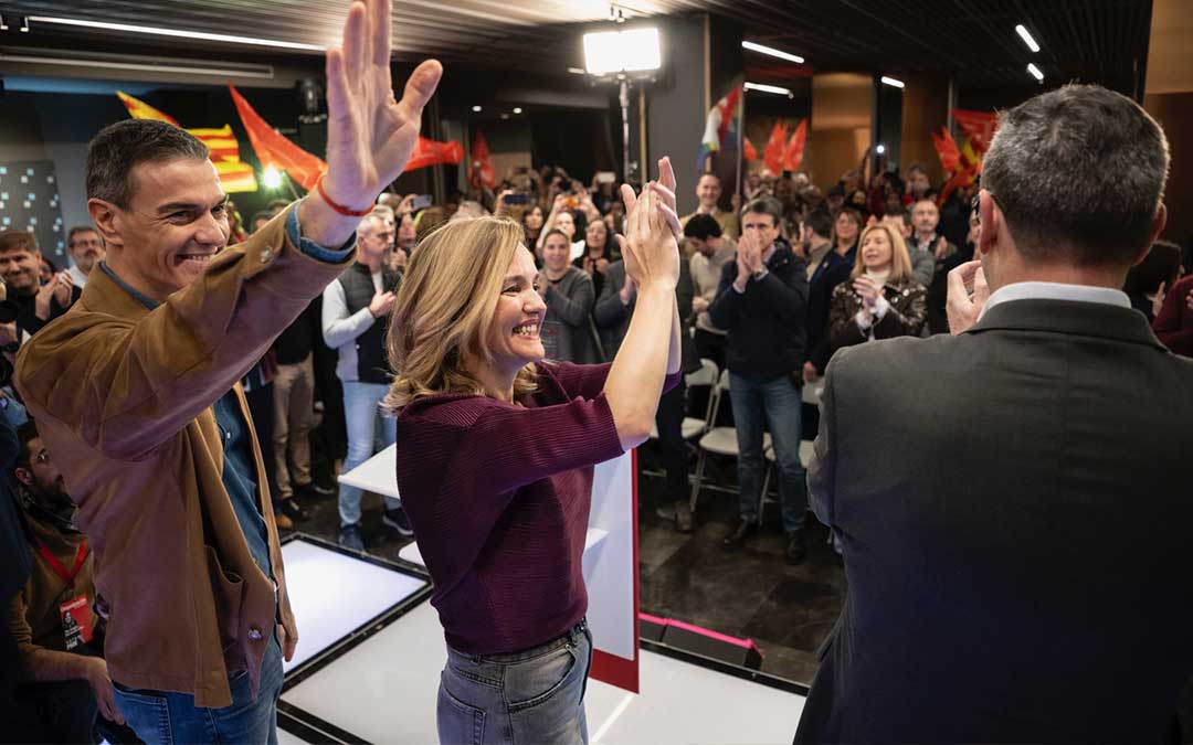 Acto de campaña de Pedro Sánchez, Pilar Alegría y Rafael Guía este domingo desde Teruel / Marcos Cebrián