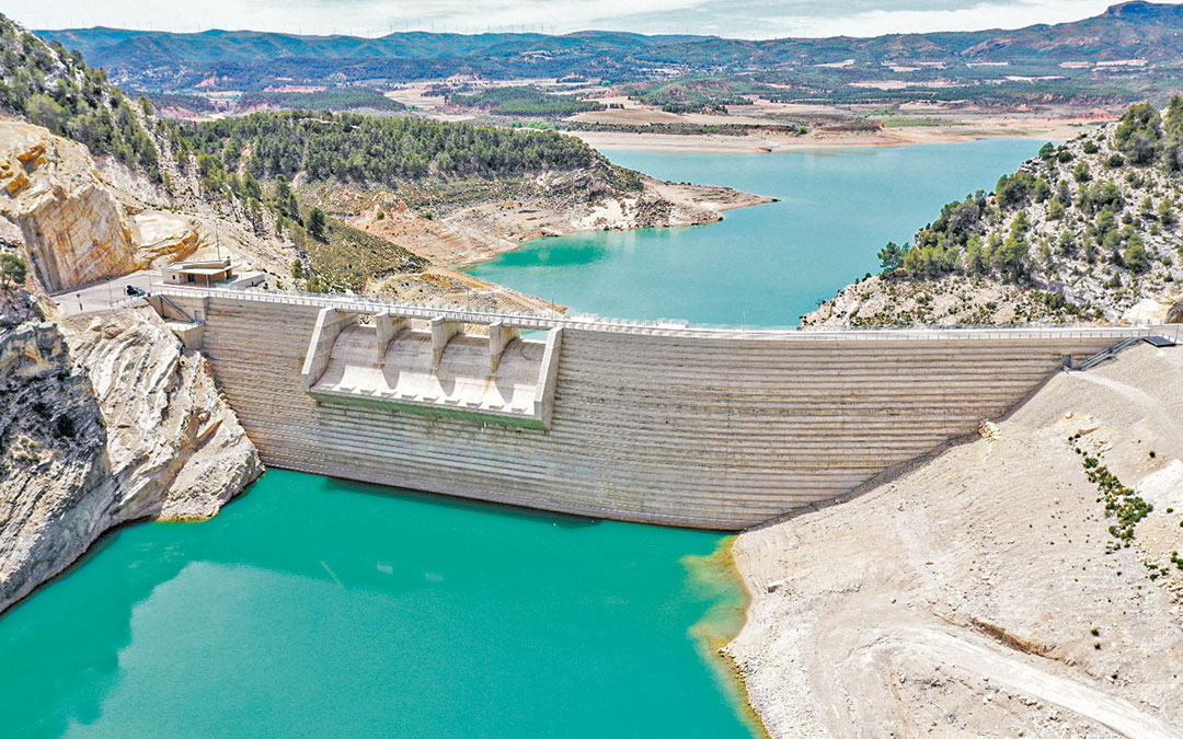 Aspecto de la nueva presa del Cañón del Embalse de Santolea. / F.P.R.