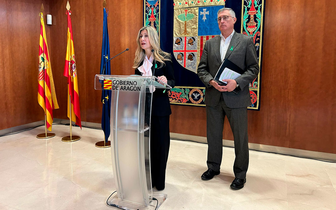 Vaquero y Blasco durante la rueda de prensa del Consejo de Gobierno Extraordinario./ DGA