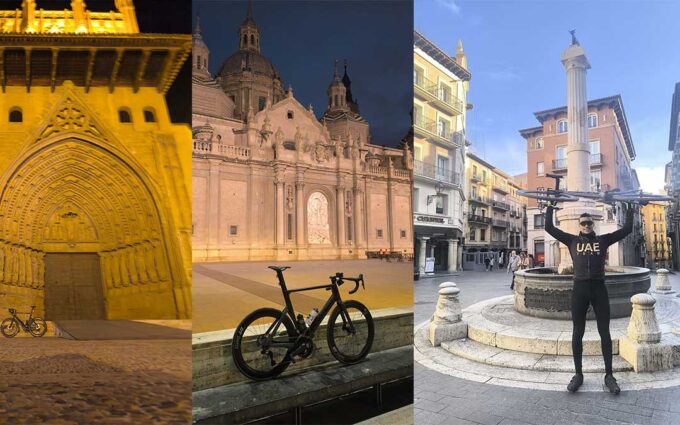 Los 291 kilómetros y 14 horas en bici del alcañizano Daniel Compais para unir las tres capitales: «Mi ilusión era cruzar Aragón»