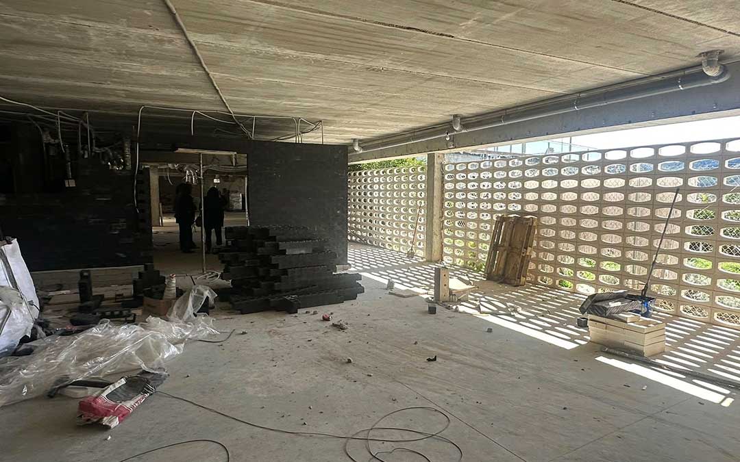 Aspecto del avance de las obras del laboratorio I+D+i de Calanda esta pasada semana./ Ayuntamiento