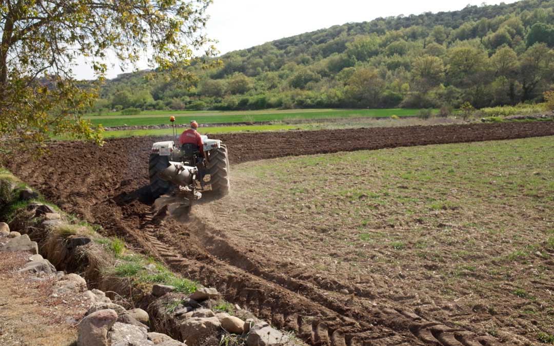 Imagen de archivo de un agricultor en una explotación en Aragón./ DGA