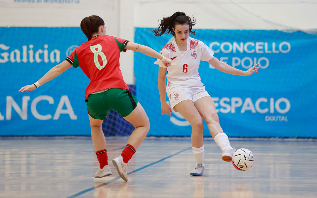Mallor durante el segundo encuentro de España contra Portugal celebrado en Poio / Cedida