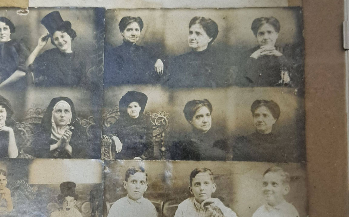 Retratos fotográficos de alcañizanos a principios del siglo XX, encontrados en una vivienda de la calle Mayor, 35. / Cedida por Guillermo Castillo