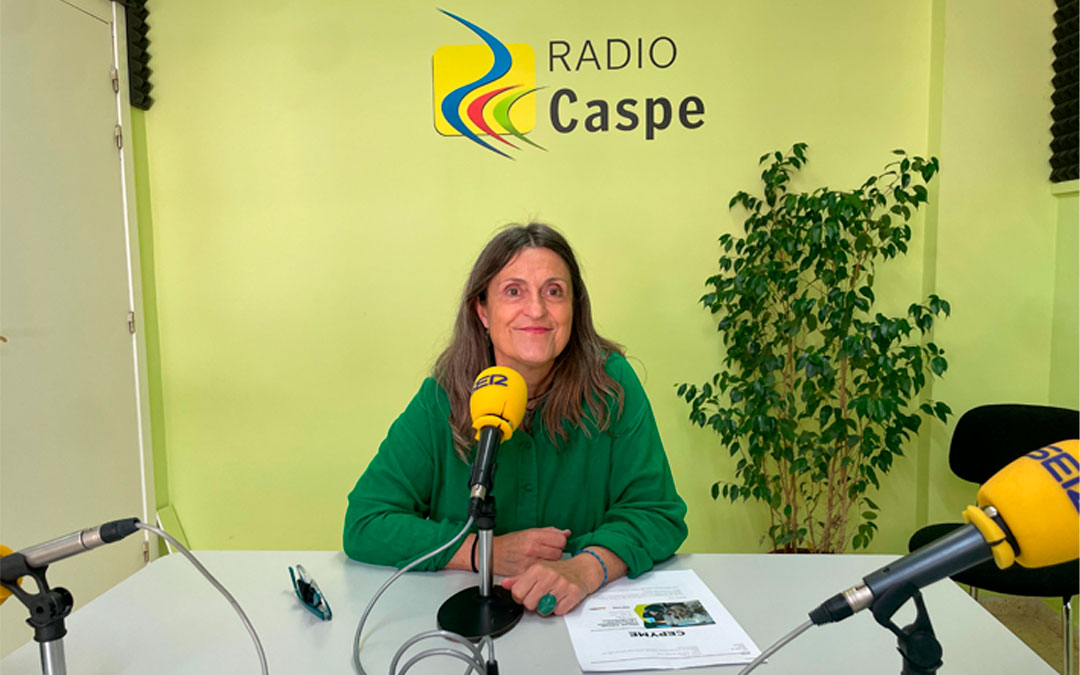 Cristina Bret en Radio Caspe./ S.F.
