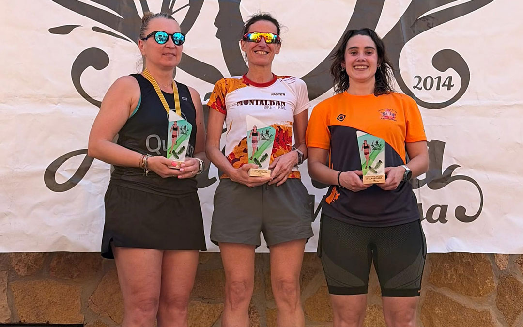 Ganadoras de la categoría femenina del CorzoTrail Río Seco de Muniesa / Peña Amarilla