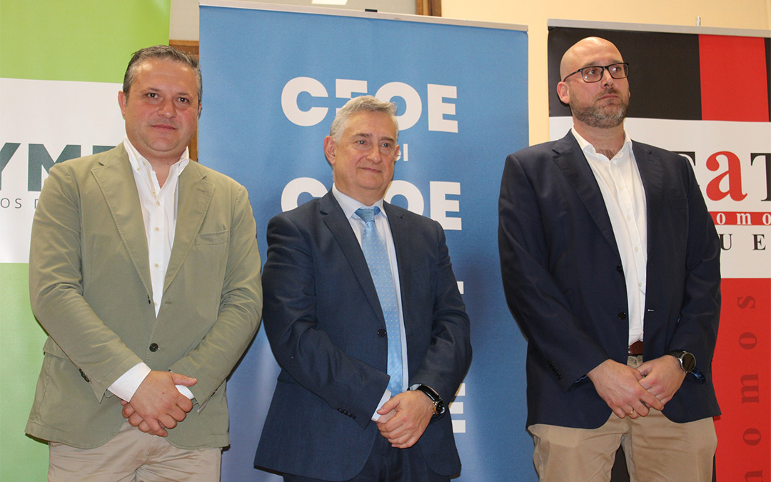 Los nuevos presidentes de CEPYME, CEOE y CEAT Teruel Daniel Giner, Vicente Ariño y Jesús Blasco. / Cepyme