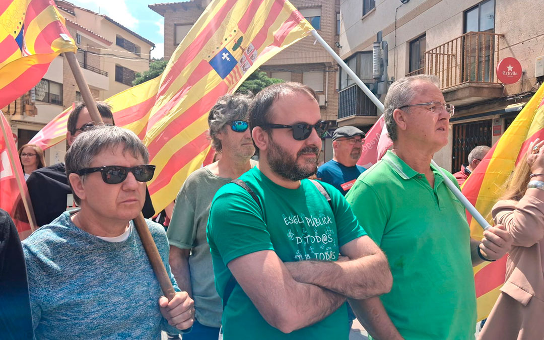 Cargos de Teruel Existe durante la manifestación.