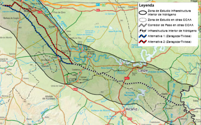 Se proyecta una red de hidrógeno de 20 kilómetros entre Caspe y Maella, que formaría parte de una infraestructura internacional