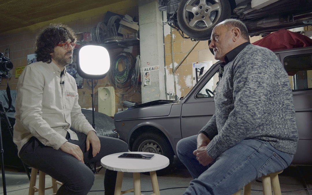 Víctor Núñez y Melquiades Oliveros durante la grabación del documental / Cedida
