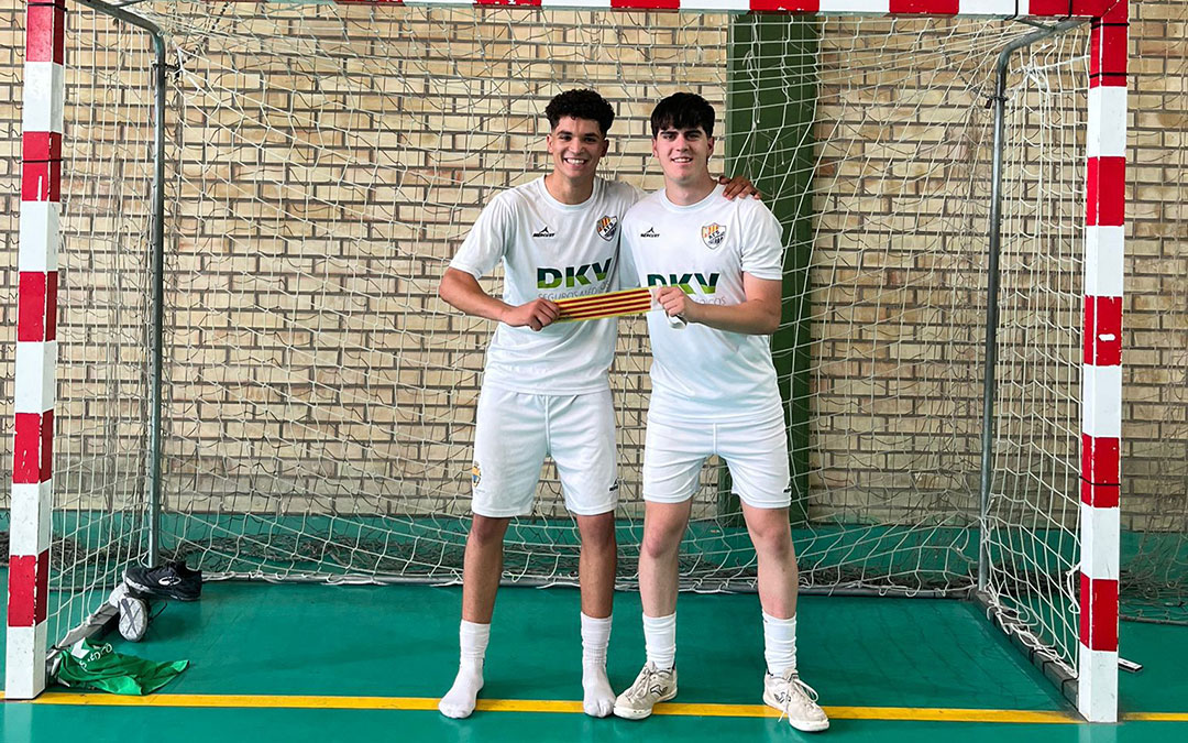 Los dos capitanes del AFS Alcañiz y únicos dos jugadores de tercer año que saltarán al senior la próxima temporada / Cedida