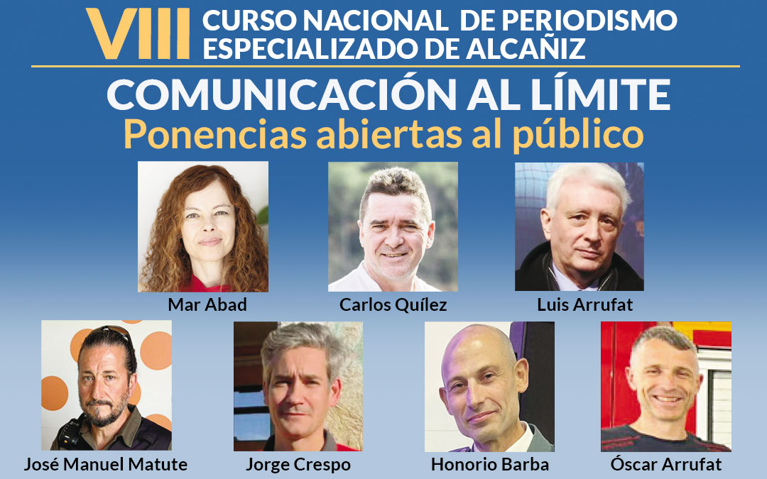 Ponentes en las conferencias abiertas del Curso Nacional de Periodismo de Alcañiz / L. C.