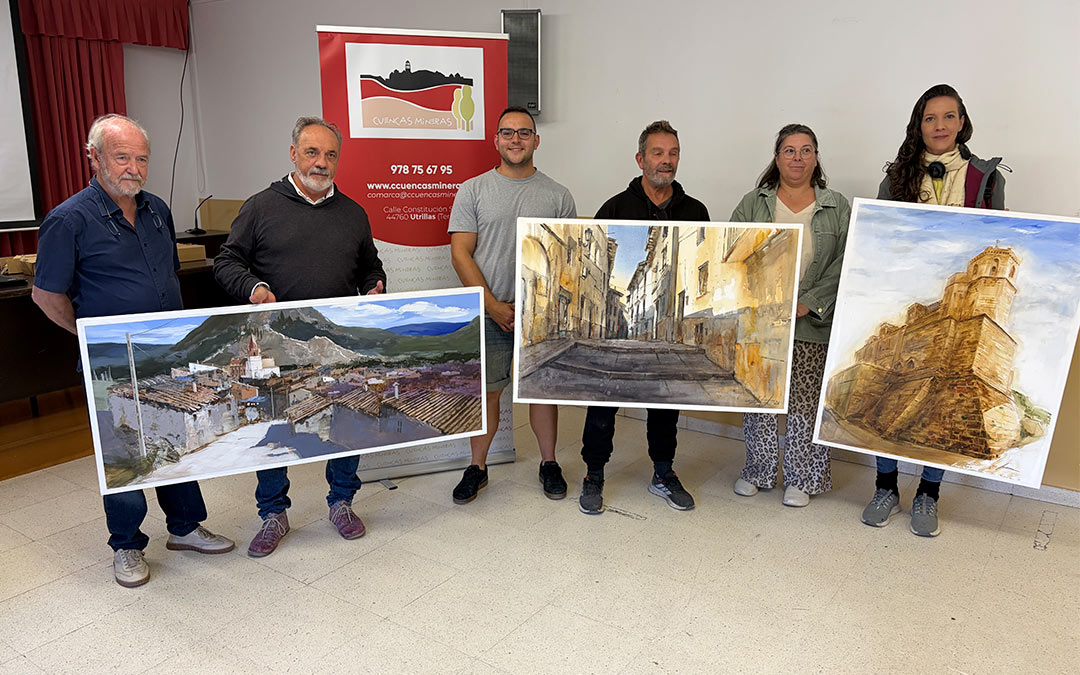 Abel Florido Gaudullo, Josep Millas Chía y Jessica Gonpra González, premiados en XXI edición del Certamen de Pintura Rápida de Cuencas Mineras / Cedidas