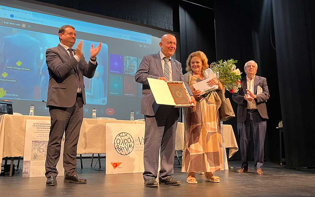 José María Maestre fue homenajeado durante la clausura del Congreso de Humanismo este sábado en Alcañiz / C.O.
