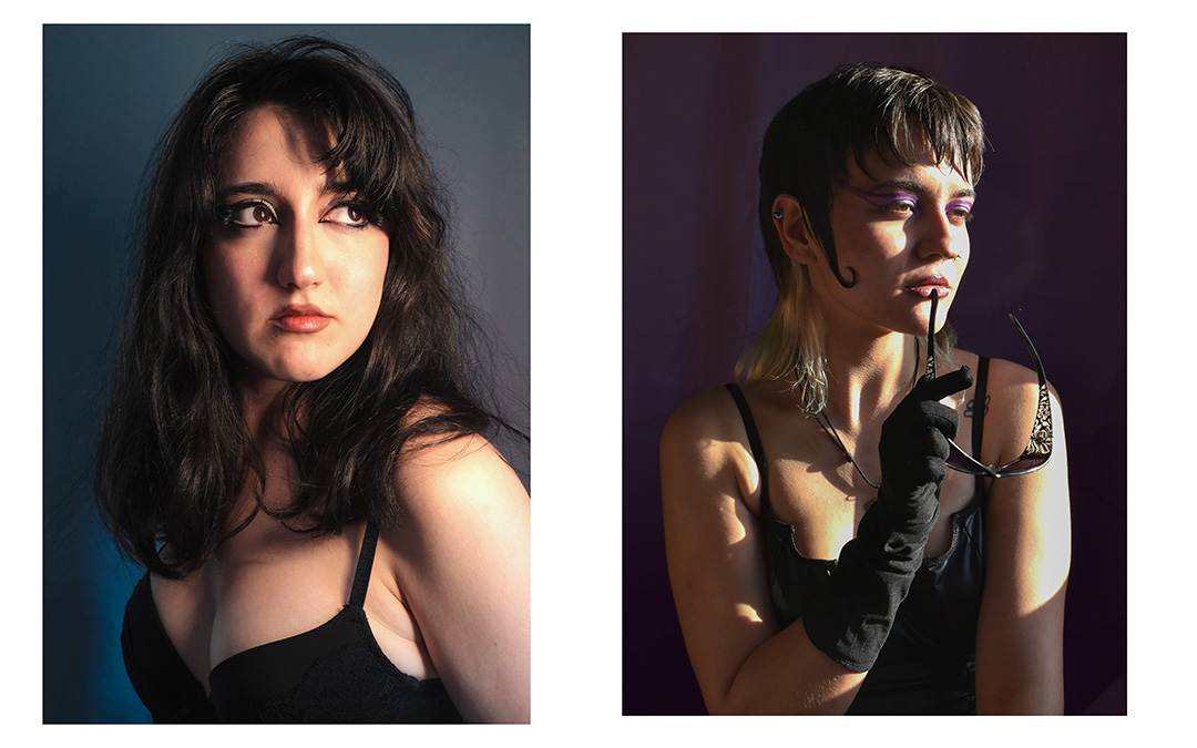 Fotografías tomadas por Patricia Huesca en Bellas Artes combinando el maquillaje con las luz y las sombras. / Archivo personal