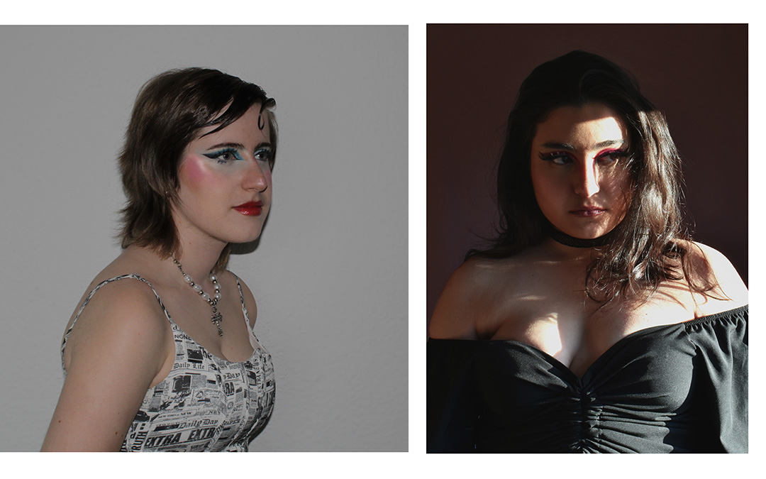 Fotografías tomadas por Patricia Huesca en Bellas Artes combinando el maquillaje con las luz y las sombras. / Archivo personal