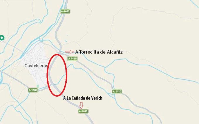 Una mujer vecina de Alcañiz es trasladada en helicóptero herida en un accidente en la A-1409 en Castelserás