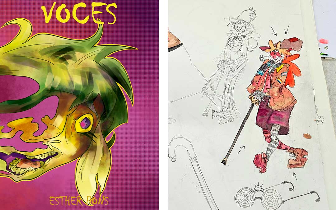 'Voces', primer fanzine; y proceso de creación de personajes. / Esther Pons