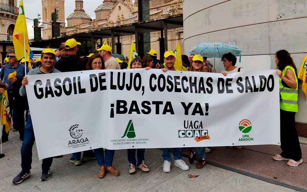 Cientos de agricultores se han concentrado este miércoles en Zaragoza para exigir medidas ante "costes ya inasumibles" / UAGA-COAG